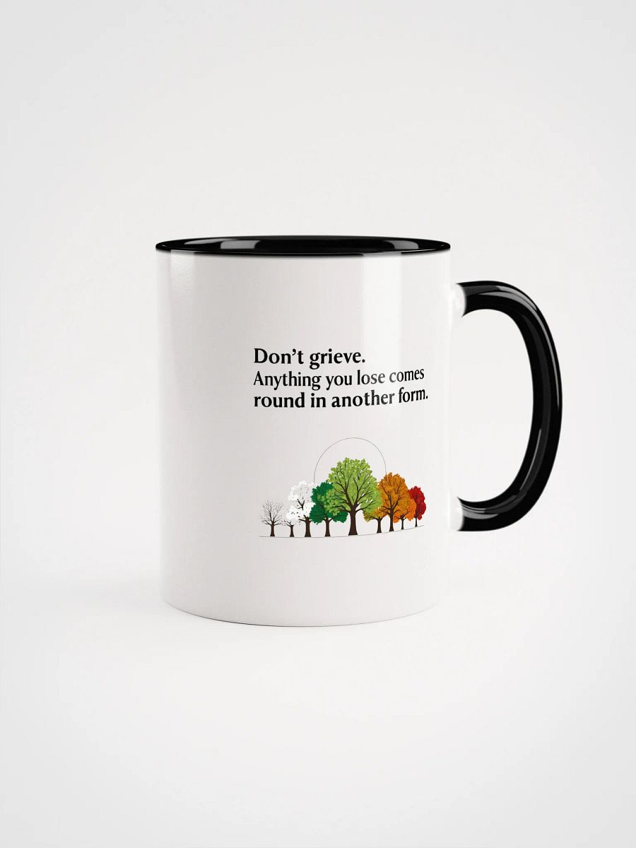Don't grieve. Anything you lose comes round in another form - Ceramic Mug with Color Inside product image (1)