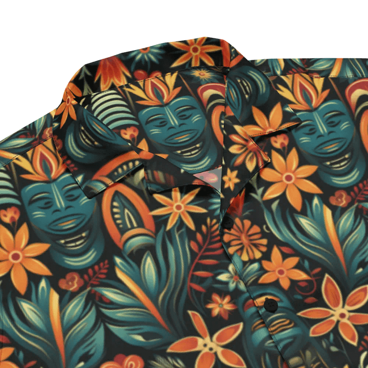 Tribal Floral Tiki Hawaiian Shirt product image (2)
