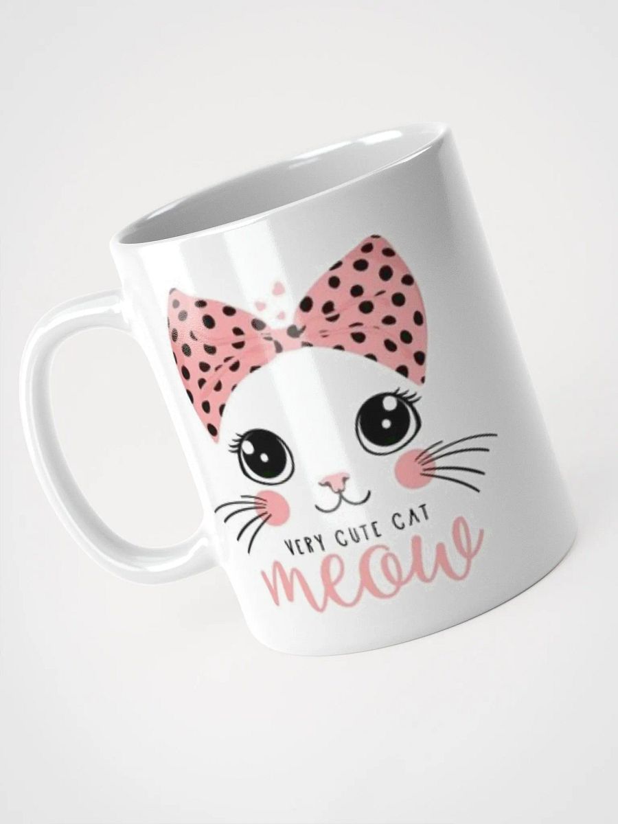 White Glossy Mug Cute Cat product image (3)