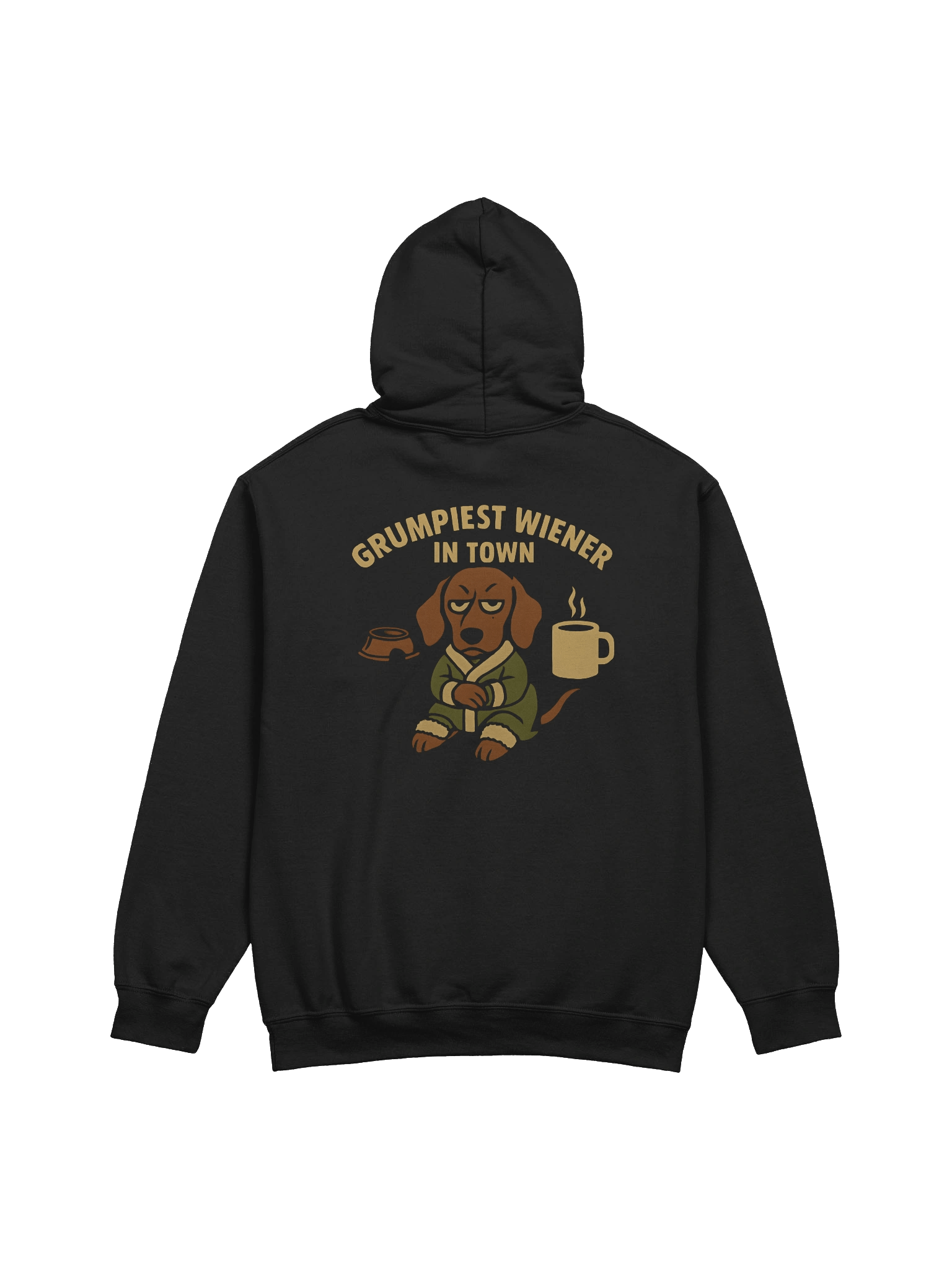 Grumpiest Wiener in Town Hoodie – Funny Coffee Dachshund Gift for Dog Lovers product image (3)