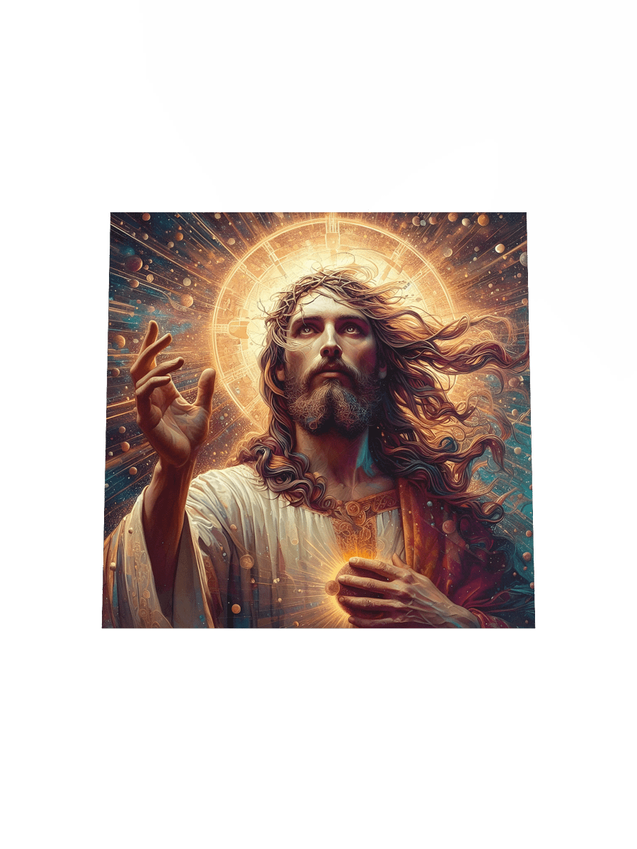 Jesus Christ Cosmic Radiance Wall Art | Epic Christ Art Canvas Print for Home & Sacred Spaces product image (16)