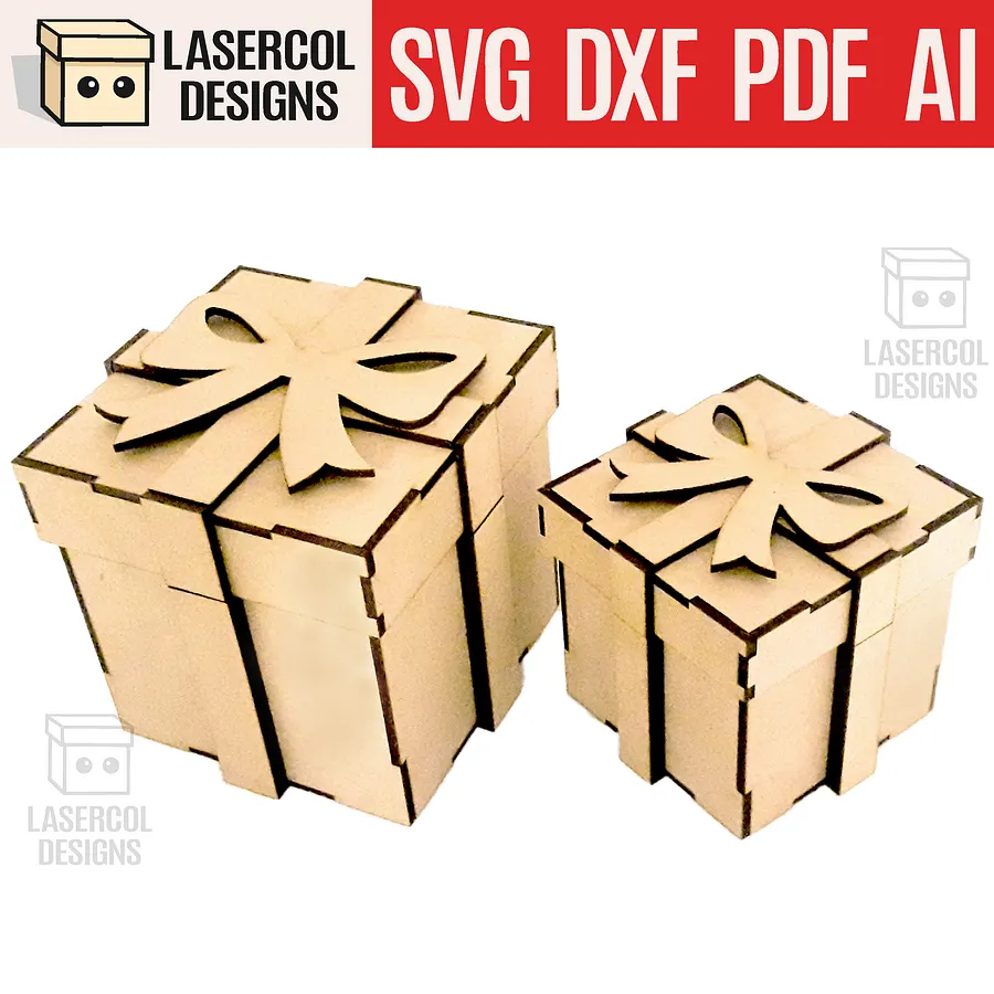 Gift Box (Two Sizes) - Laser Cut Files product image (1)