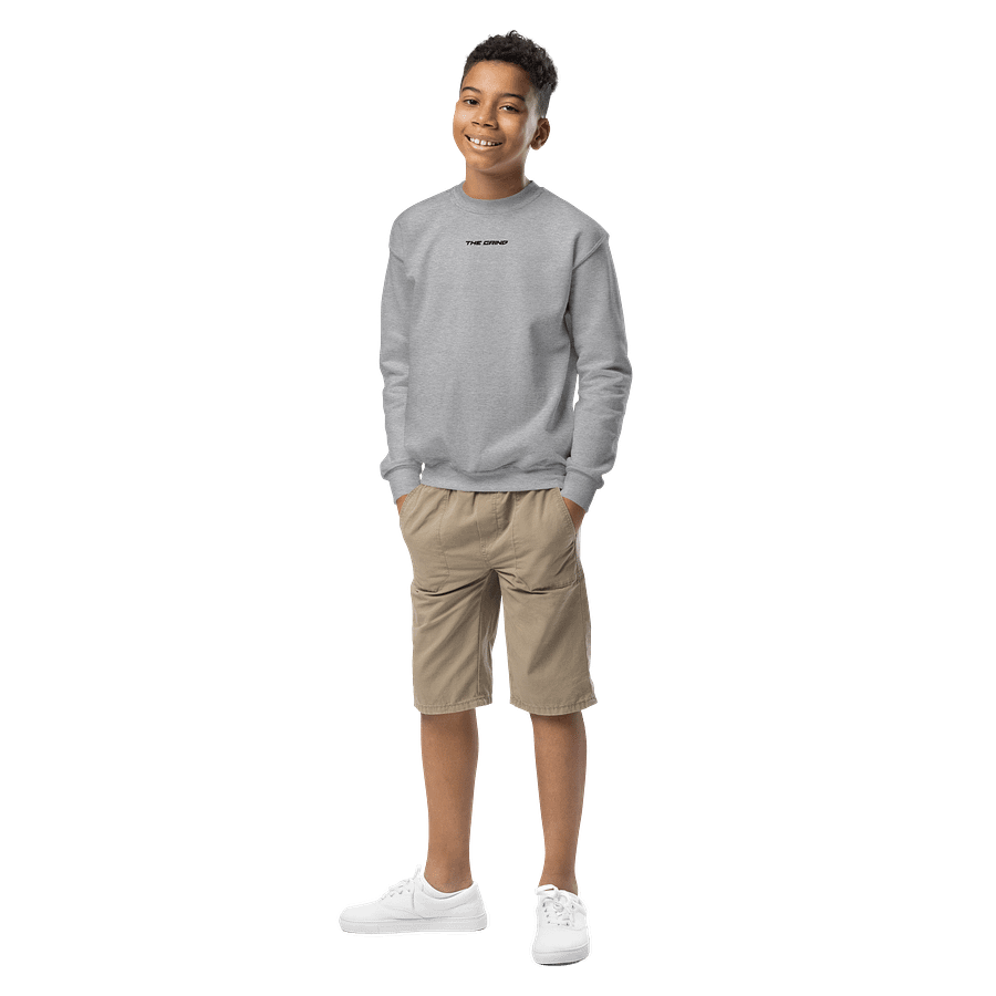 "The Grind" Gildan Youth Crew Neck Sweatshirt (Grey) product image (1)