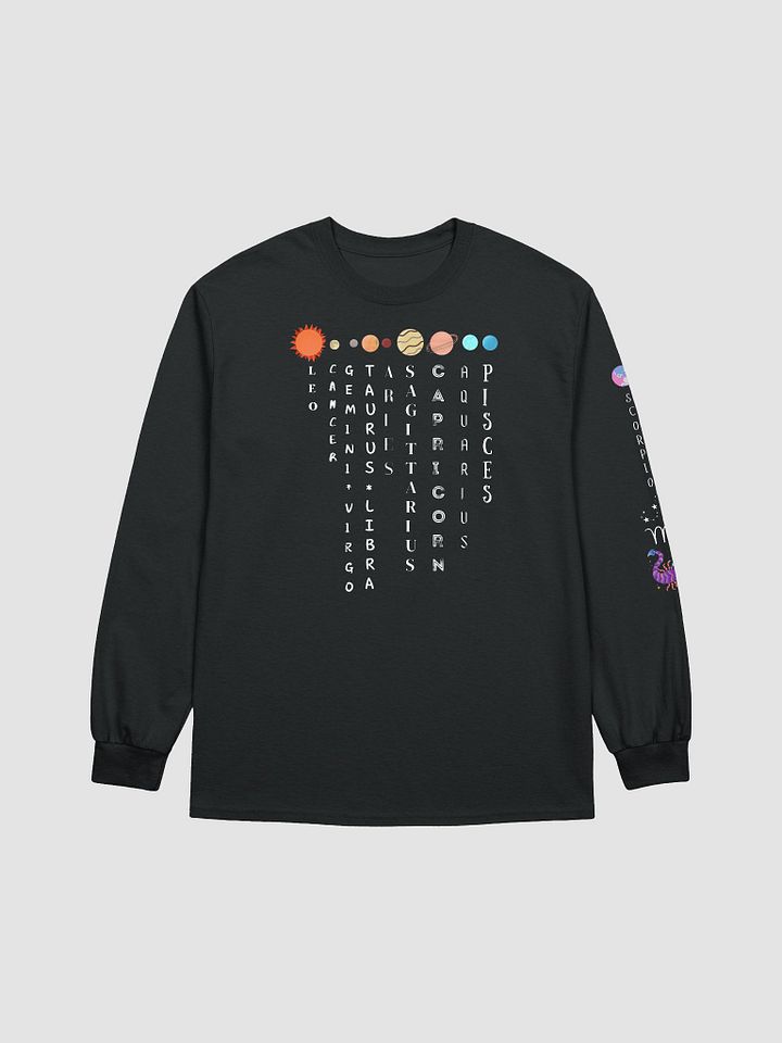 Planet Ruling Signs Long Sleeve Tee, Zodiac Shirt, Astrology gift! All charts Zodiac T-shirt product image (1)