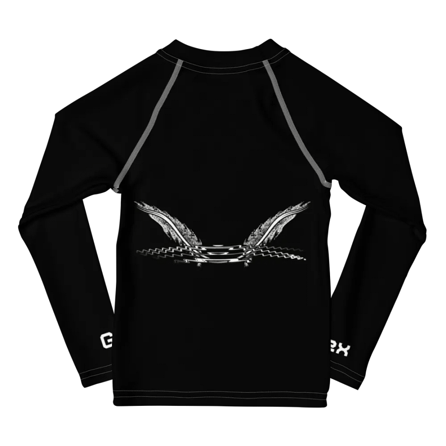 White HApex Gear White Logo Cancer Awareness Orange Ribbon. Black Kids Rash Guard product image (10)