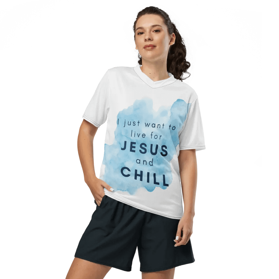 Live for Jesus and chill Unisex Sports Jersey product image (3)