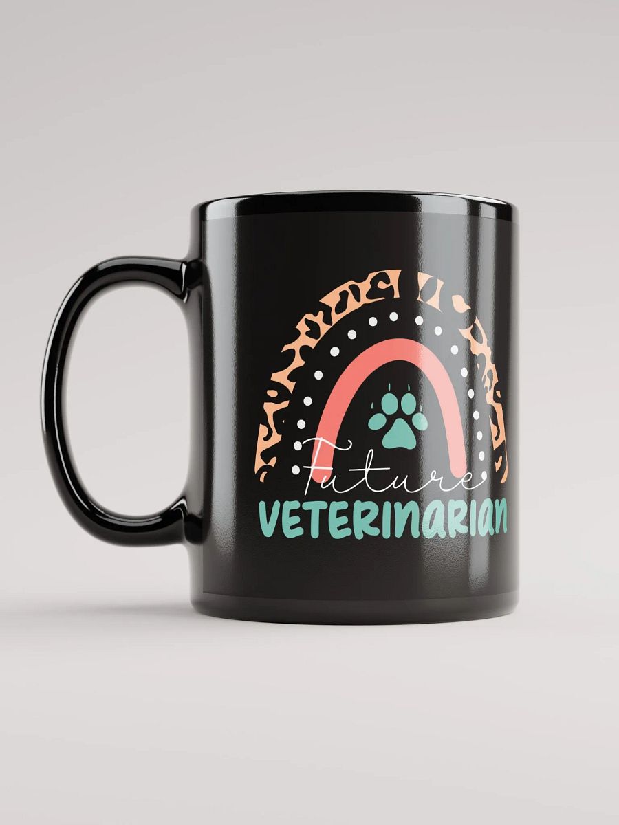 "Future veterinarian-Rainbow" black glossy mug product image (6)
