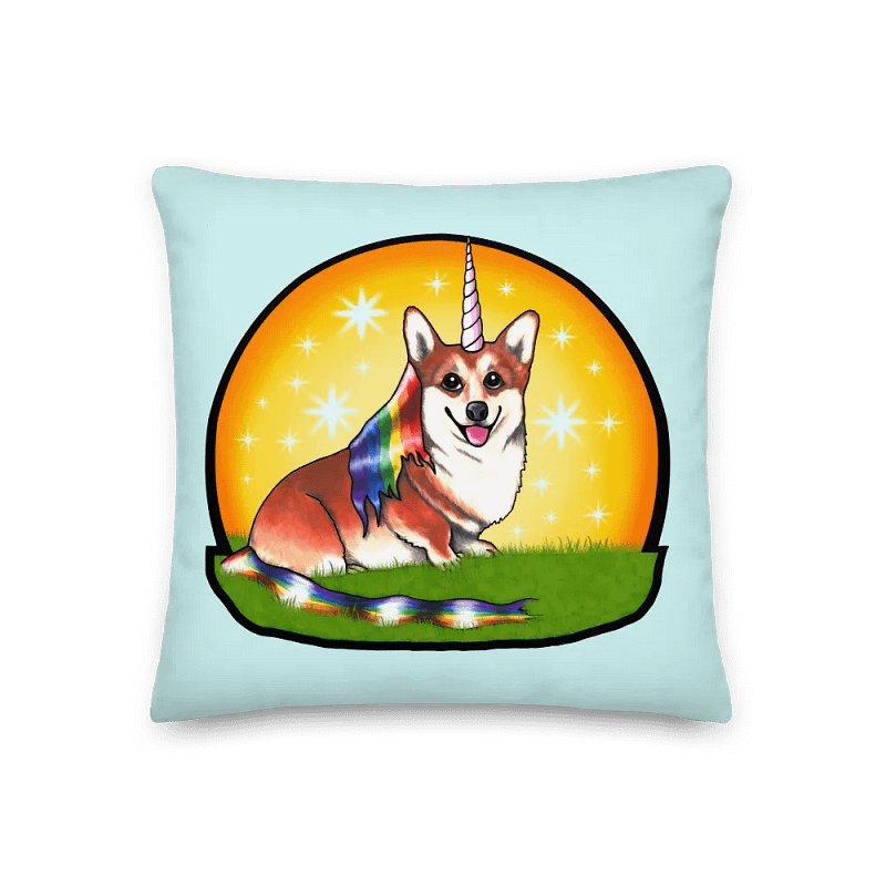 Unicorgi Pillow