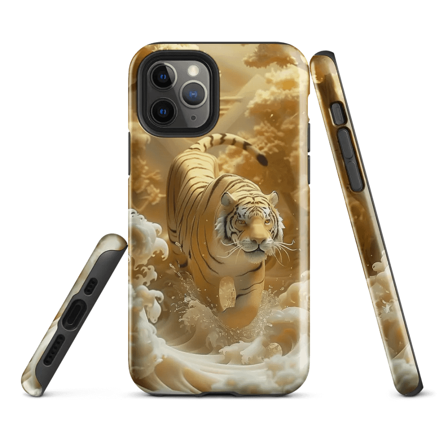 Yellow Tiger Jade Carving Effect - Tough Phone Case product image (1)
