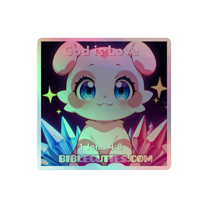 Bible Cuties Anna - God is Love - 1 John 4:8  Holographiic Sticker product image (2)