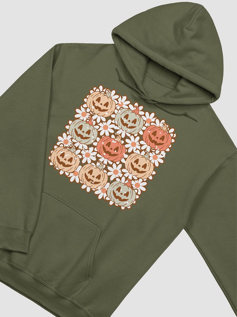 A Grid of Pumpkins and Flowers Hooded Sweatshirt | Cute Fall and Halloween Hoodie Design product image (31)