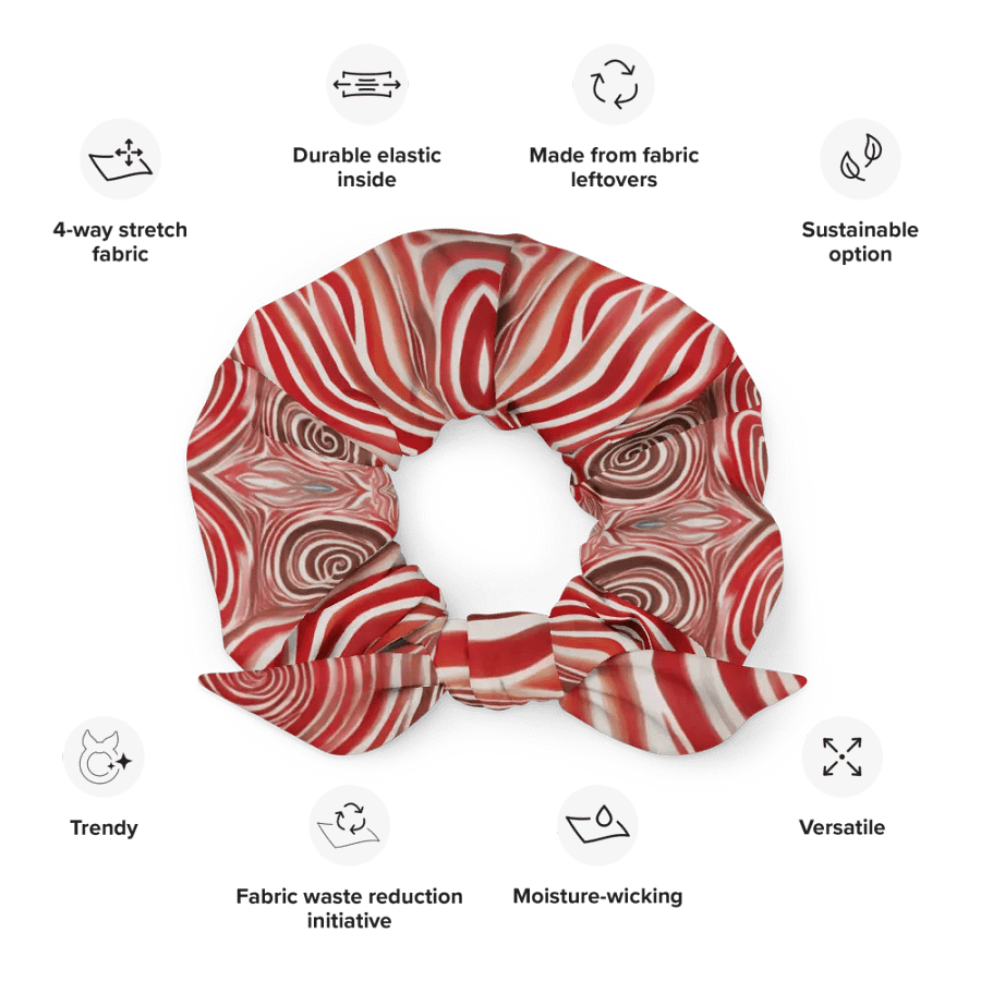 Funky Red Liquid Tie-Dye Explosion Scrunchie product image (10)