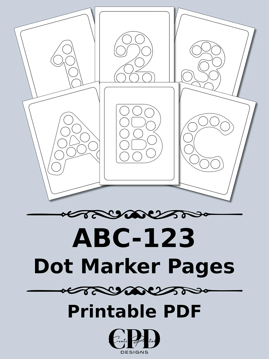 Printable Dot Marker ABC-123 Coloring Pages product image (1)