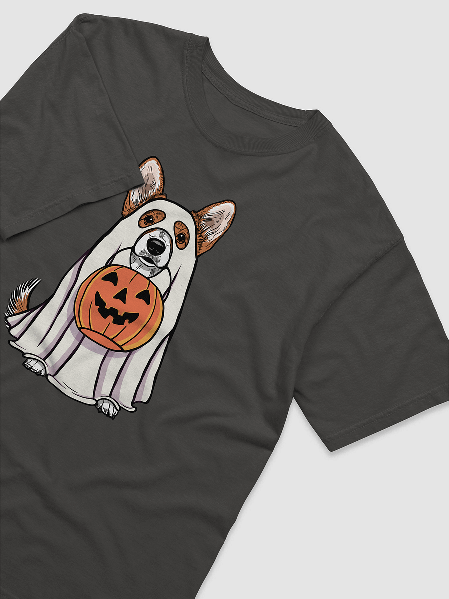 Funny Halloween Cardigan Welsh(Sable) Corgi T-Shirt | Funny Corgi Wearing a Ghost Costume and Holding a Pumpkin Basket product image (19)