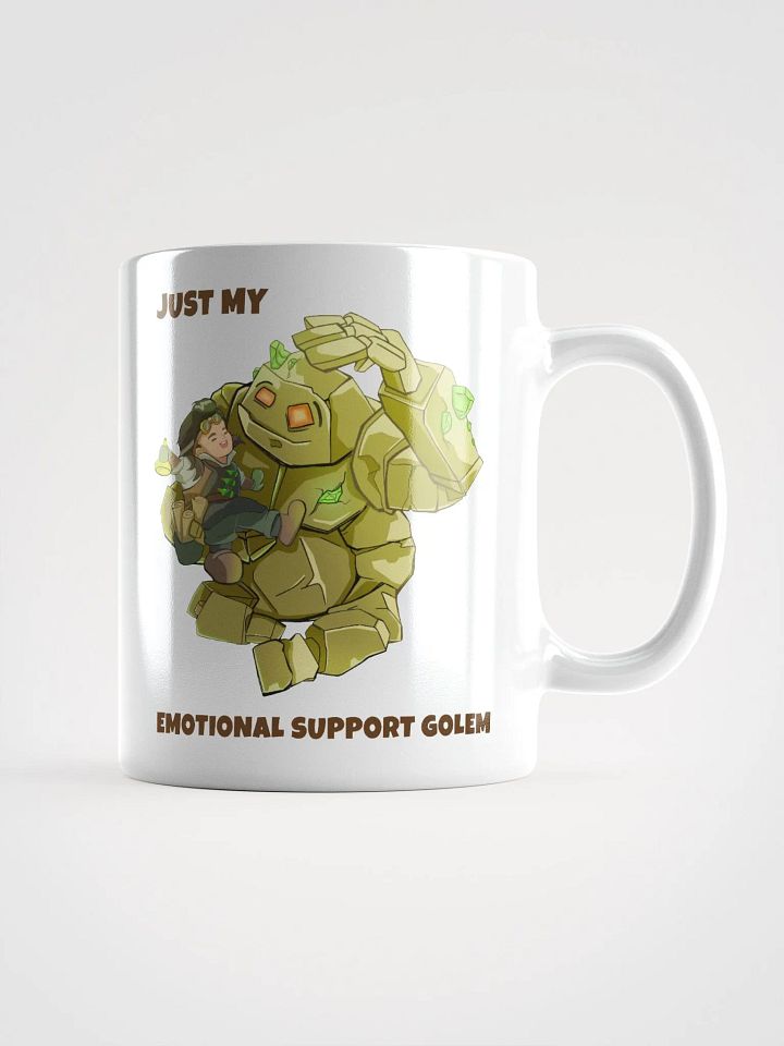 Emotional support Golem & Alchemist white ceramic mug 11oz 15oz 20oz for gamers, scientists, and chemists product image (1)