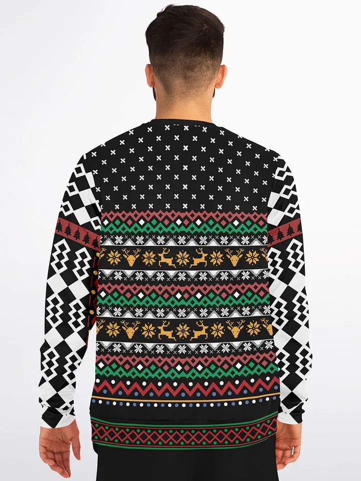 Naughty & Nice Tattooed Santa Ugly Christmas Sweater - Cool Santa with Sunglasses Fair Isle Knit Holiday Jumper product image (2)