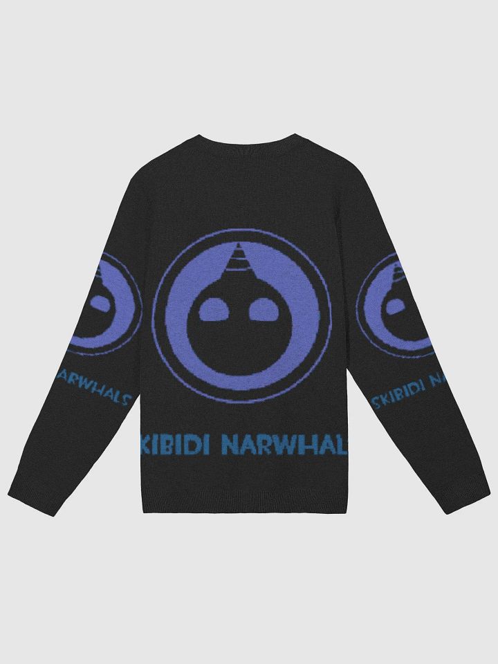 skibidi narwhals black sleeves sweater product image (2)