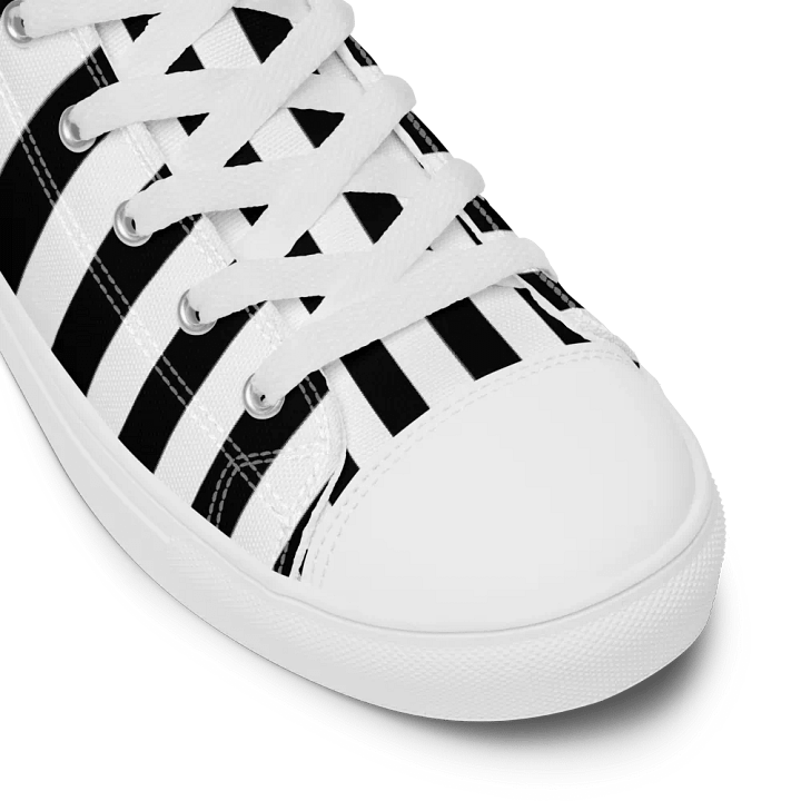 Women's Black And White Striped High Tops product image (2)