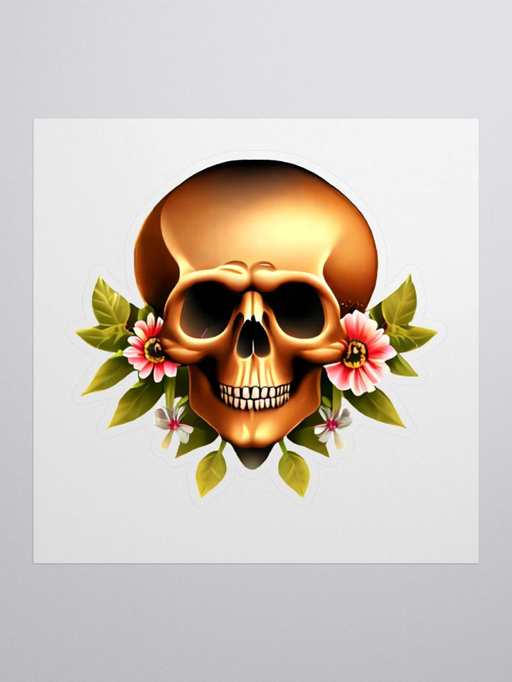 Skull with Nice Flowers Skull, skulls, skull art design, skeleton, skull and bones, scary, skull tattoo, artistic skull, human skull, dark skull, bones, Halloween, flowers product image (2)