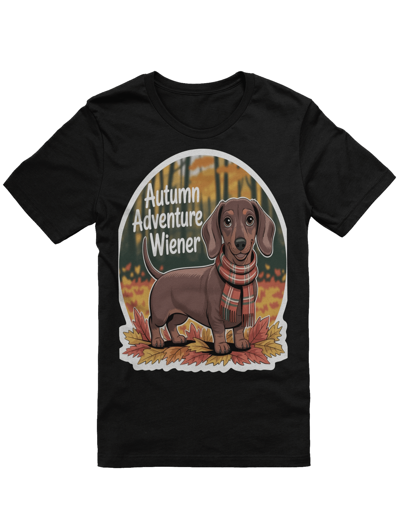 Autumn Adventure Wiener – Cute Dachshund Fall T-Shirt product image (1)