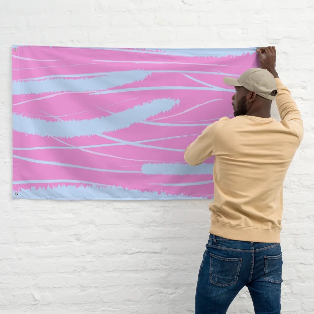 Whimsical Blue & Pink All-Over Flag product image (11)