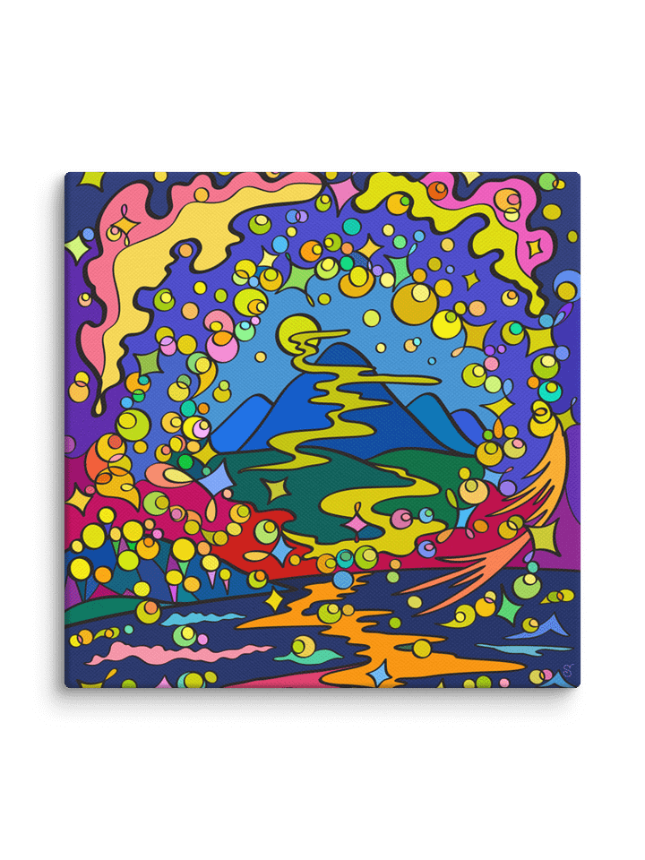 Whimsical Mountain Canvas Art - Moon Path product image (2)
