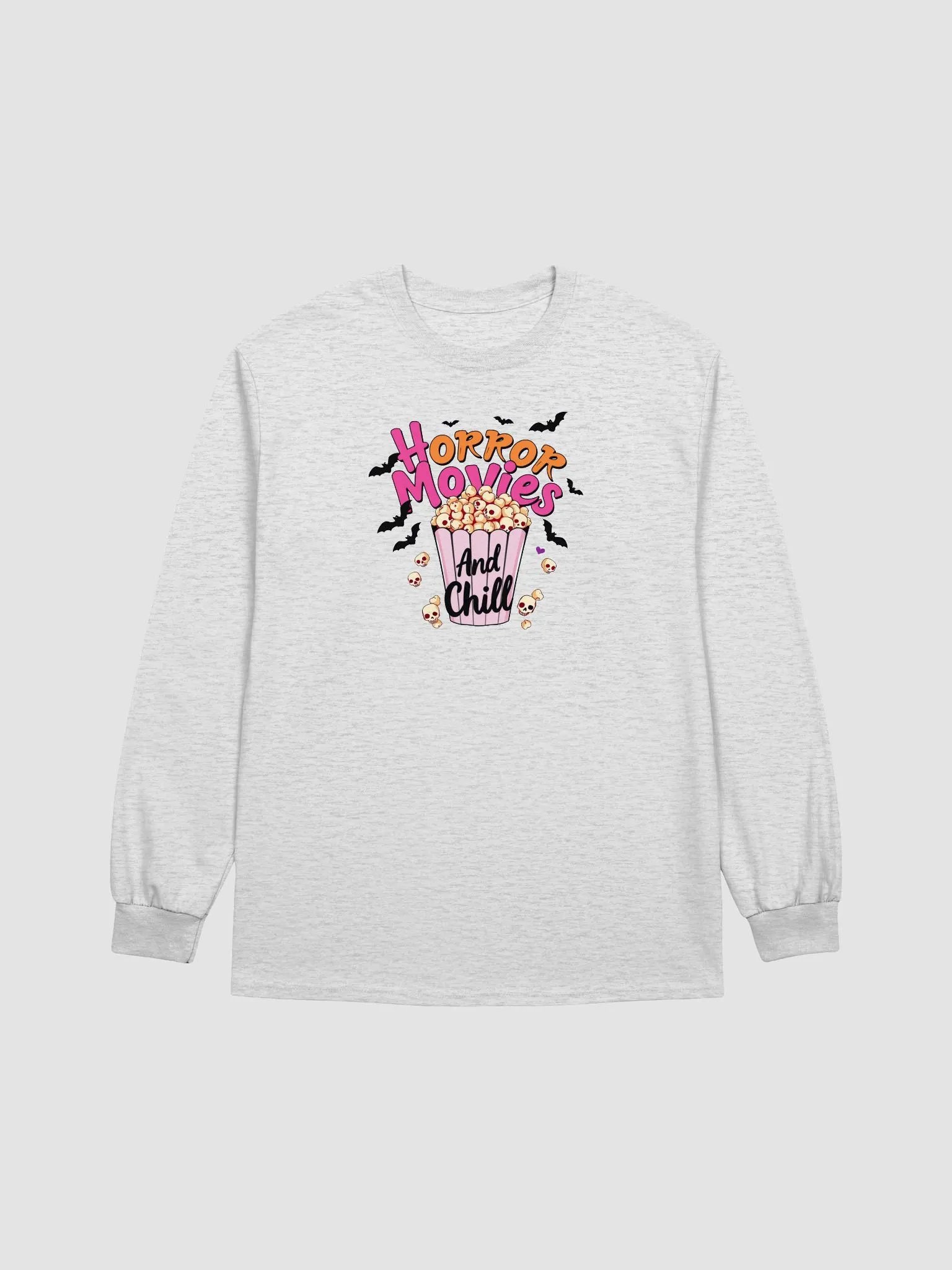 Horror Movies and Chill Popcorn Long Sleeve Tee product image (6)