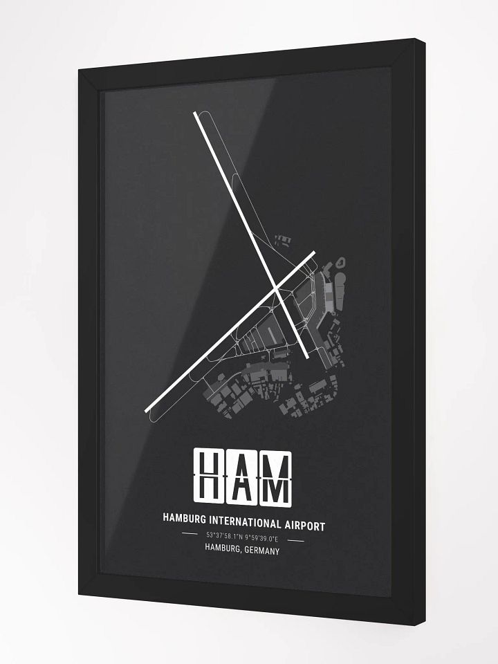 Framed Airport HAM Premium Map On Matt Paper product image (2)