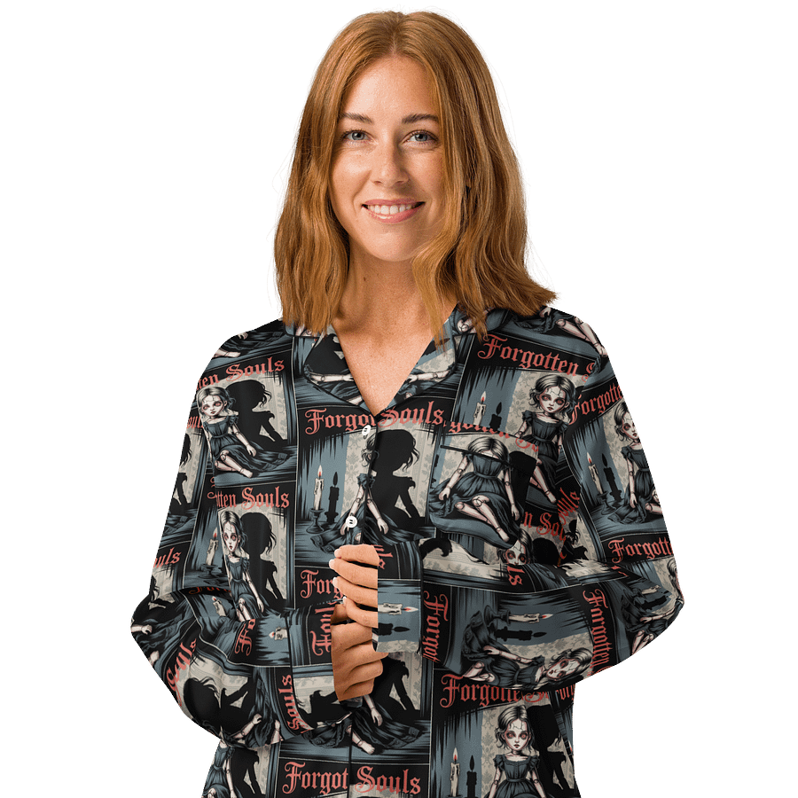 Midnight Veil Designs All-Over Print Women's Long Sleeve Pyjama Top - Forgotten Souls product image (3)