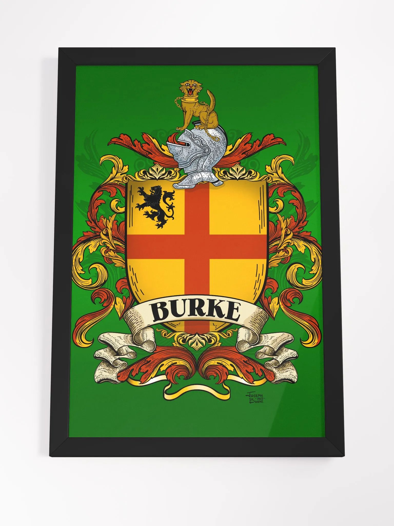 The Burke Family Coat of Arms Crest Framed Print product image (4)