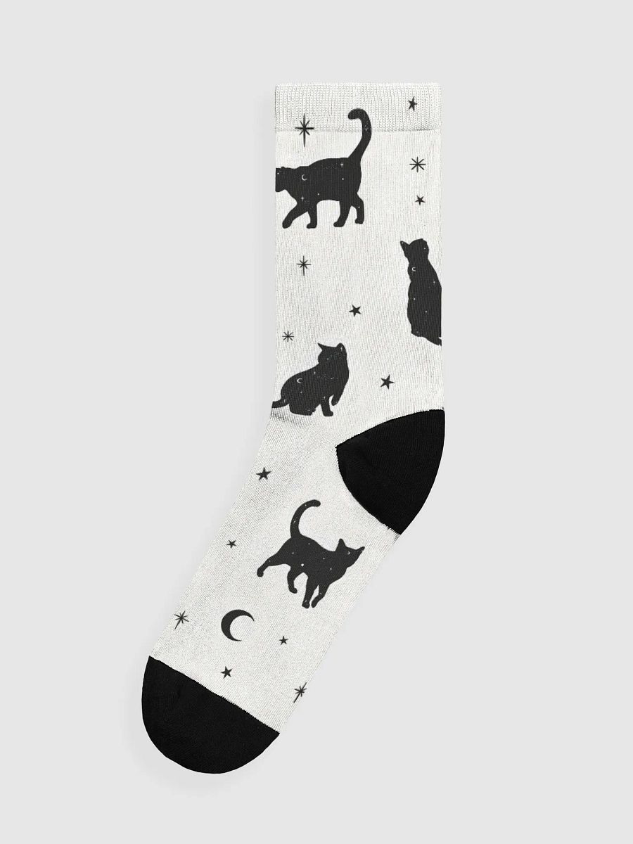 Starry Cats - White - Crew Socks product image (1)