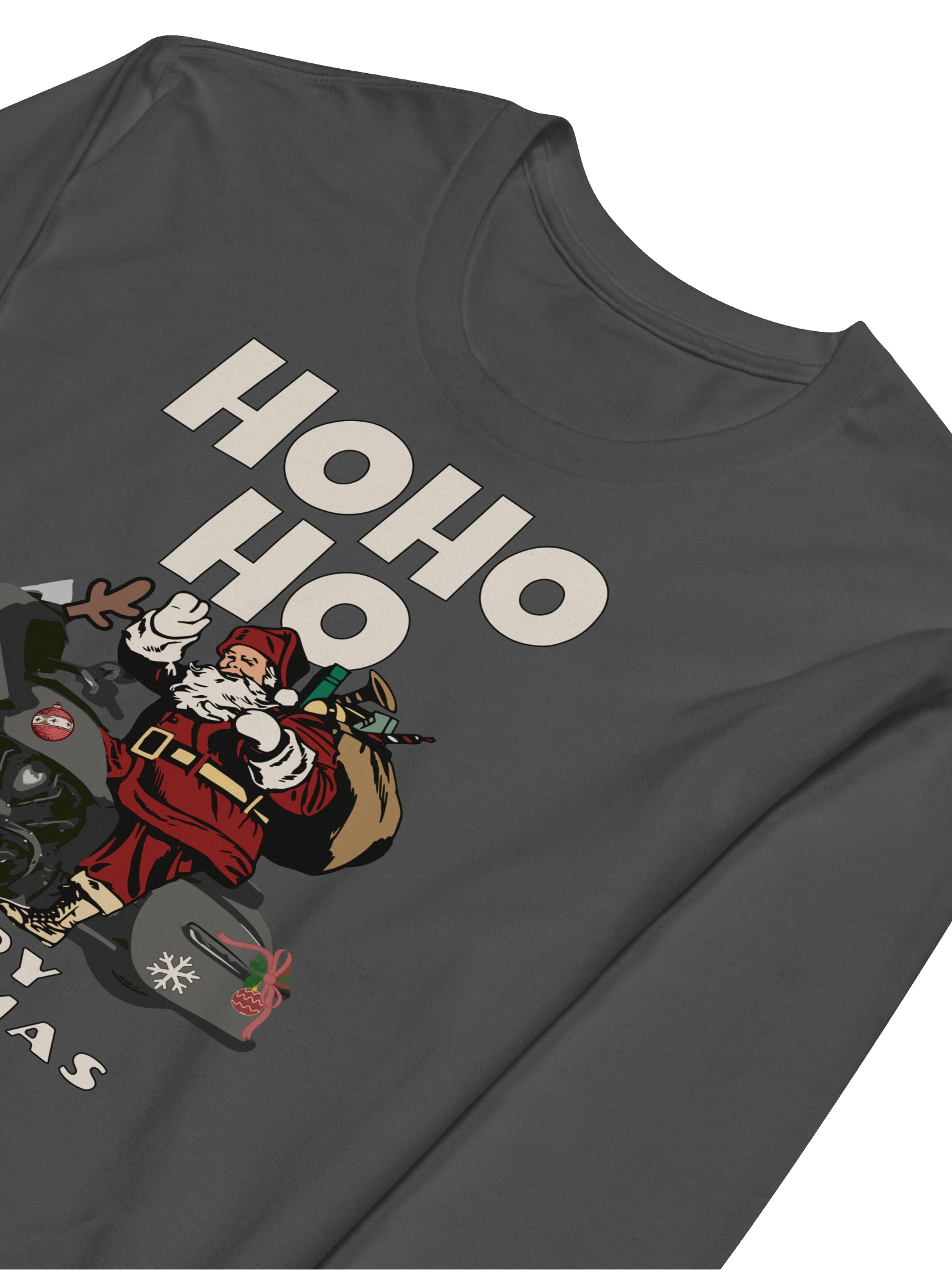 🎅 Ho Ho Ho Biker Santa Christmas Long Sleeve product image (5)
