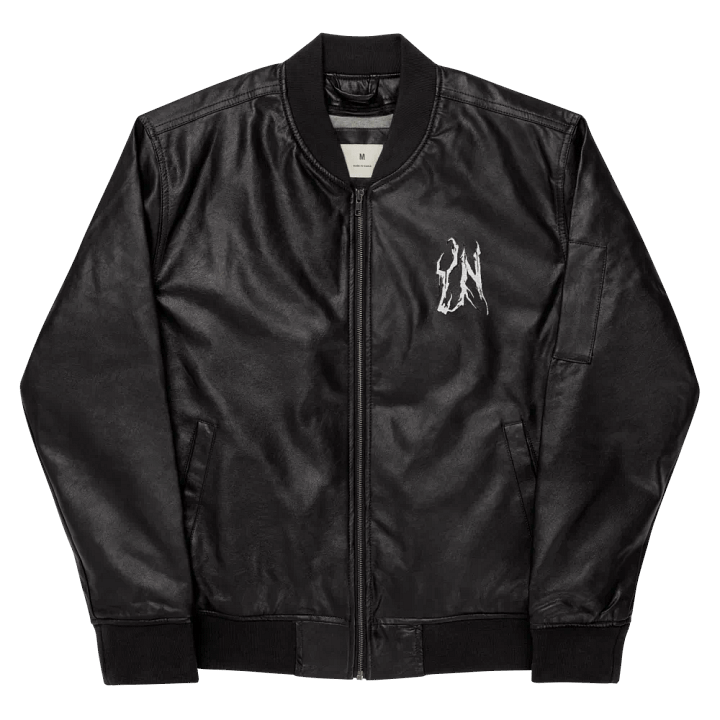 YN Logo Faux-Leather Bomber Jacket product image (1)