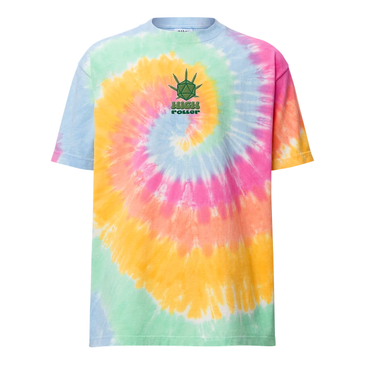 High Roller TTRPG Embroidered Tie-Dye Tee product image (1)