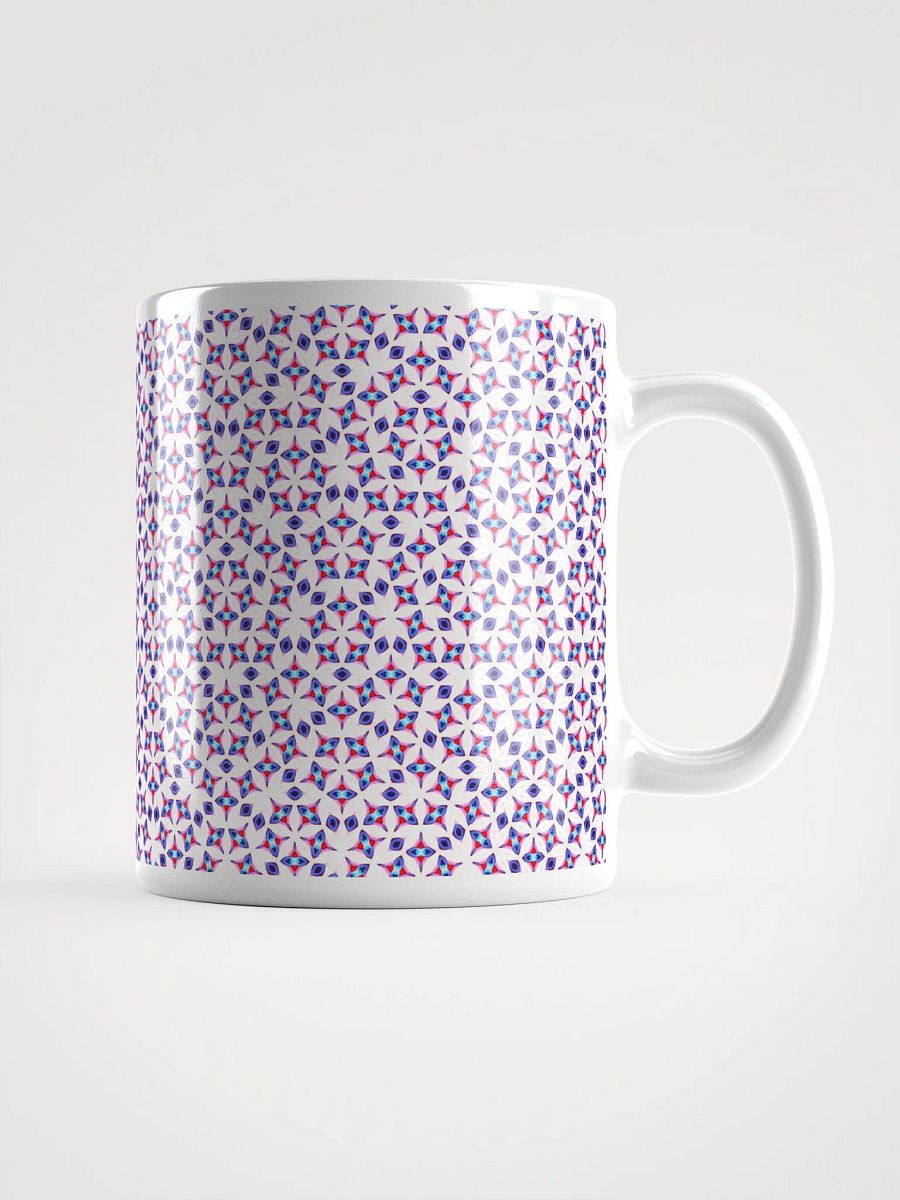 White Blue & Red Seamless Diamond Pattern Ceramic Mug product image (2)