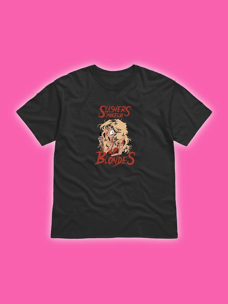 slashers prefer blondes unisex black t-shirt product image (1)