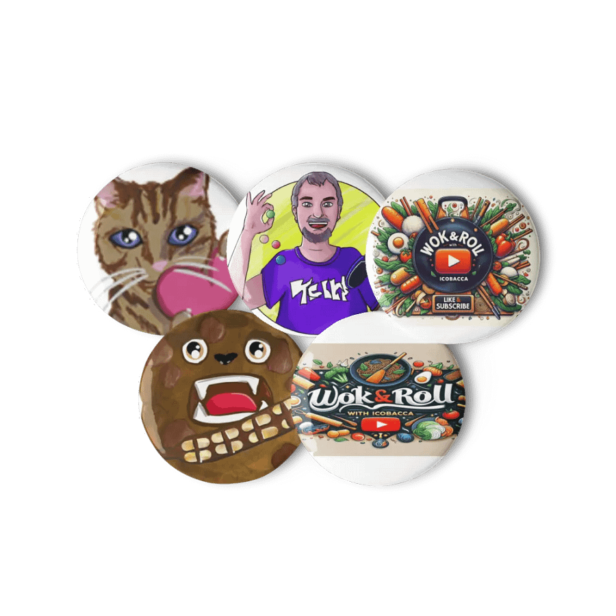 Wok & Roll Pin Button Set product image (11)
