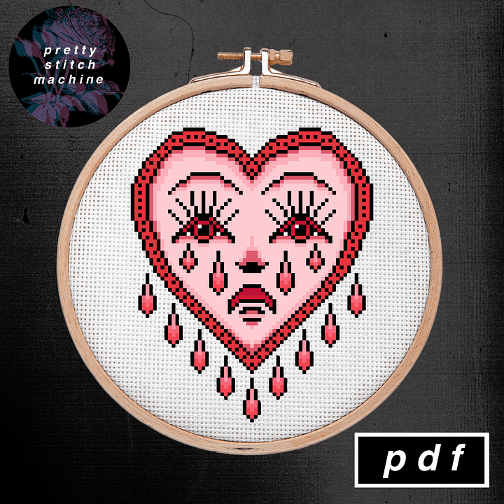 Bert Grimm Monochrome Pink Crying Heart Pattern product image (2)