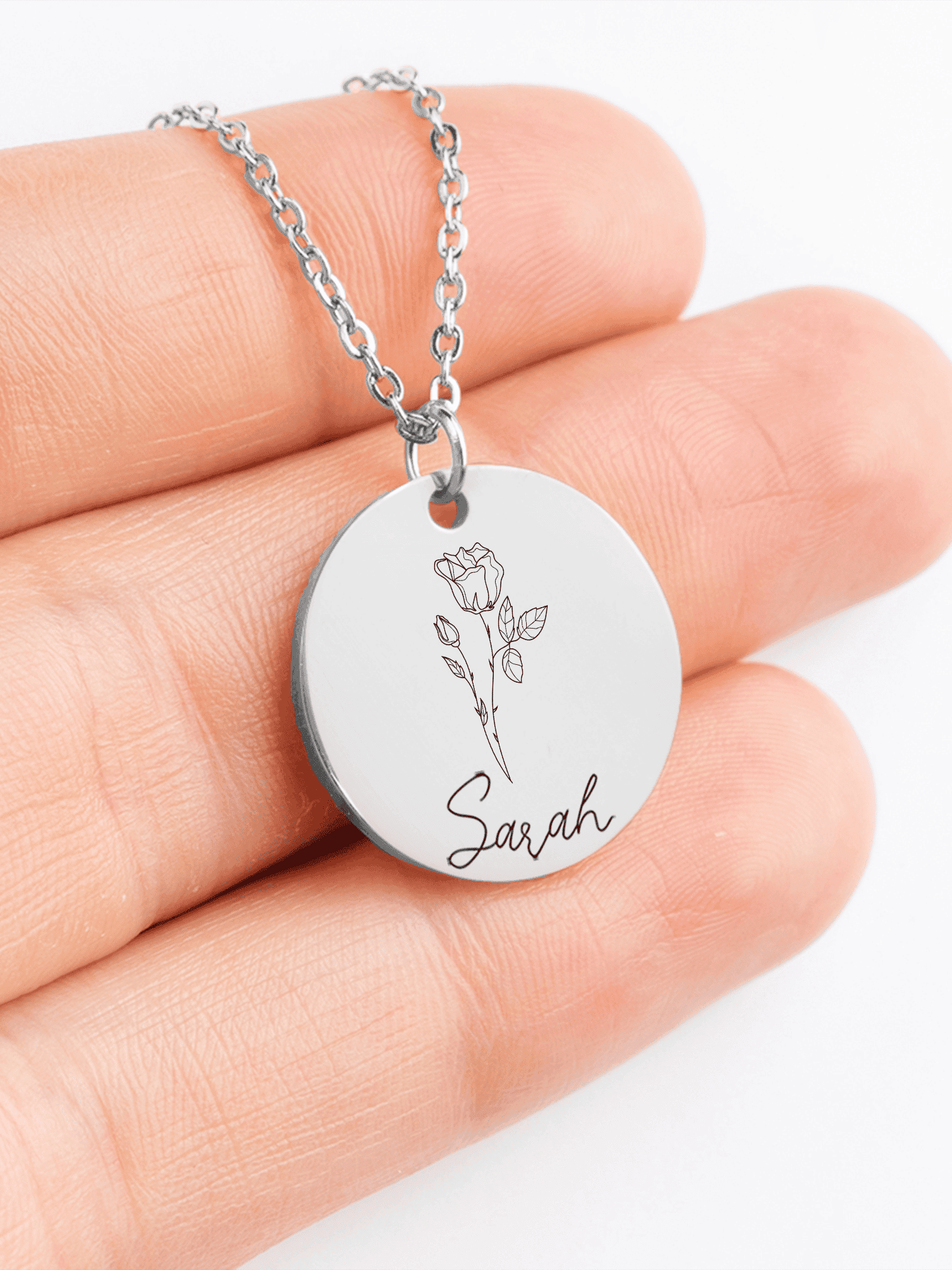 Time to Bloom Necklace - Custom Name & Birth Flower Necklace product image (5)