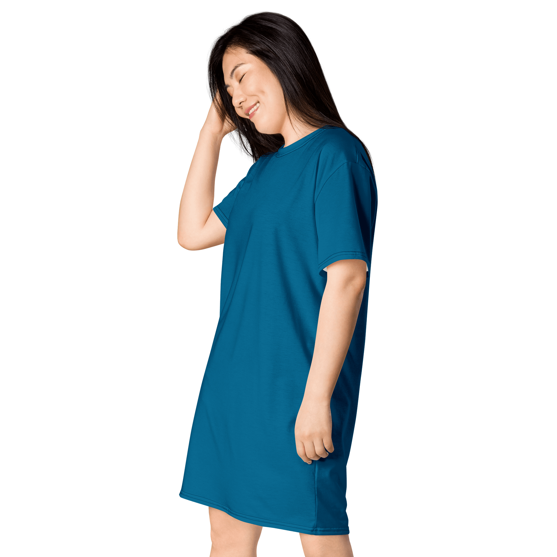 Oversized T-Shirt Dress - Vibrant Cerulean, Sizes 2XS-6XL product image (3)