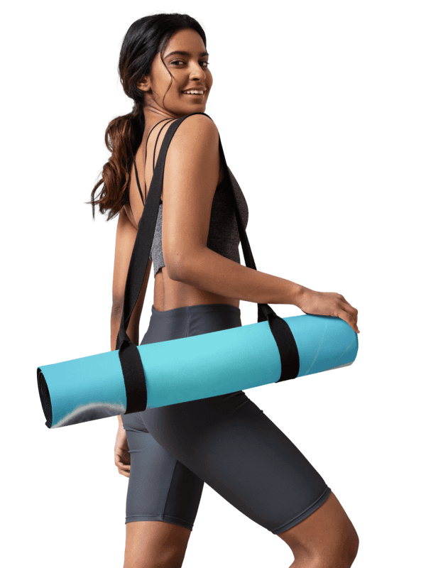 "Unstoppable Grace" Lioness Yoga Mat – A Tribute to Fierce Feminine Power. Blue product image (3)