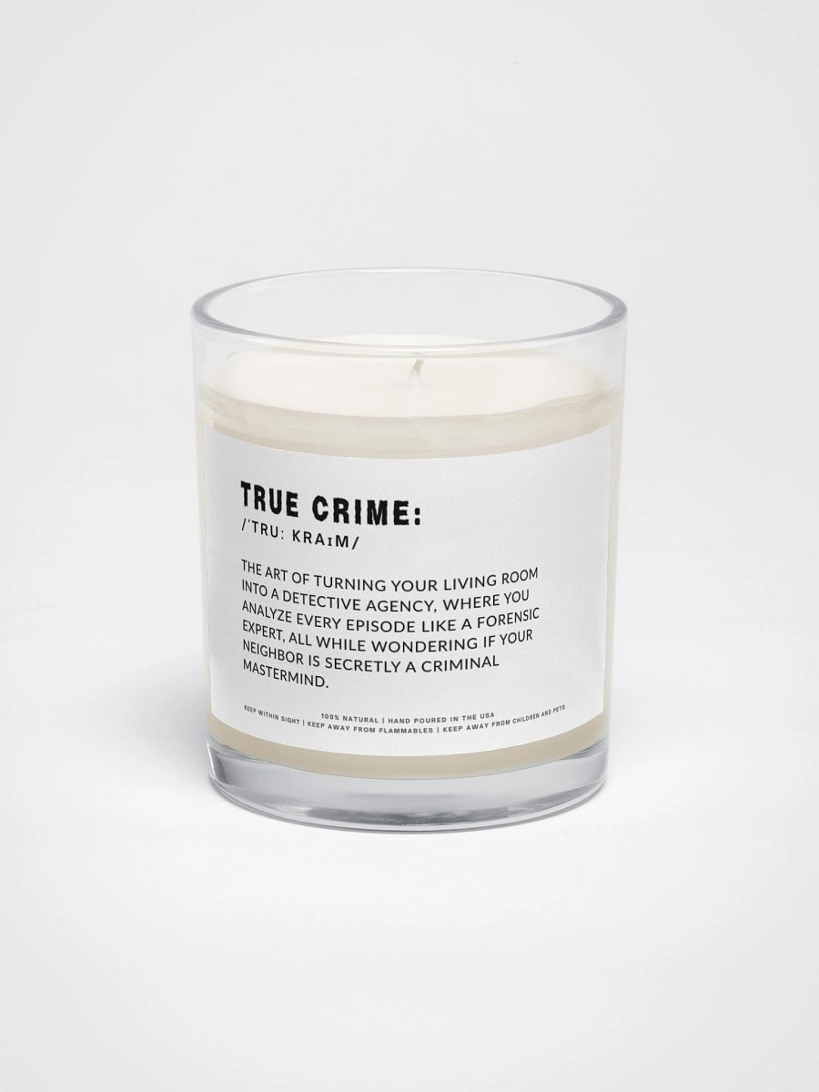 Funny Candle for a True Crime Lover with Definition Label - Soy wax vegan candle product image (2)