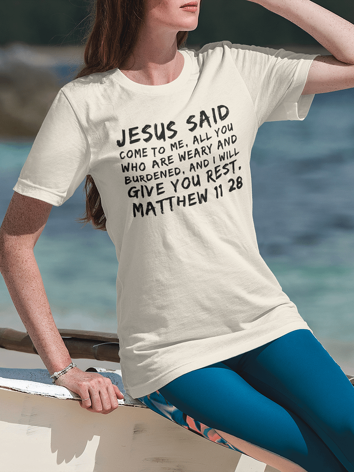 Christian Shirt Jesus Said Come To Me Matthew 11:28 Shirt product image (2)