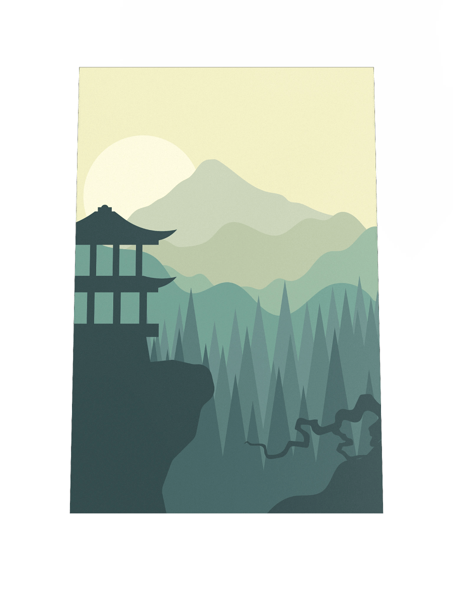 Pagoda Cliff Landscape Poster product image (2)