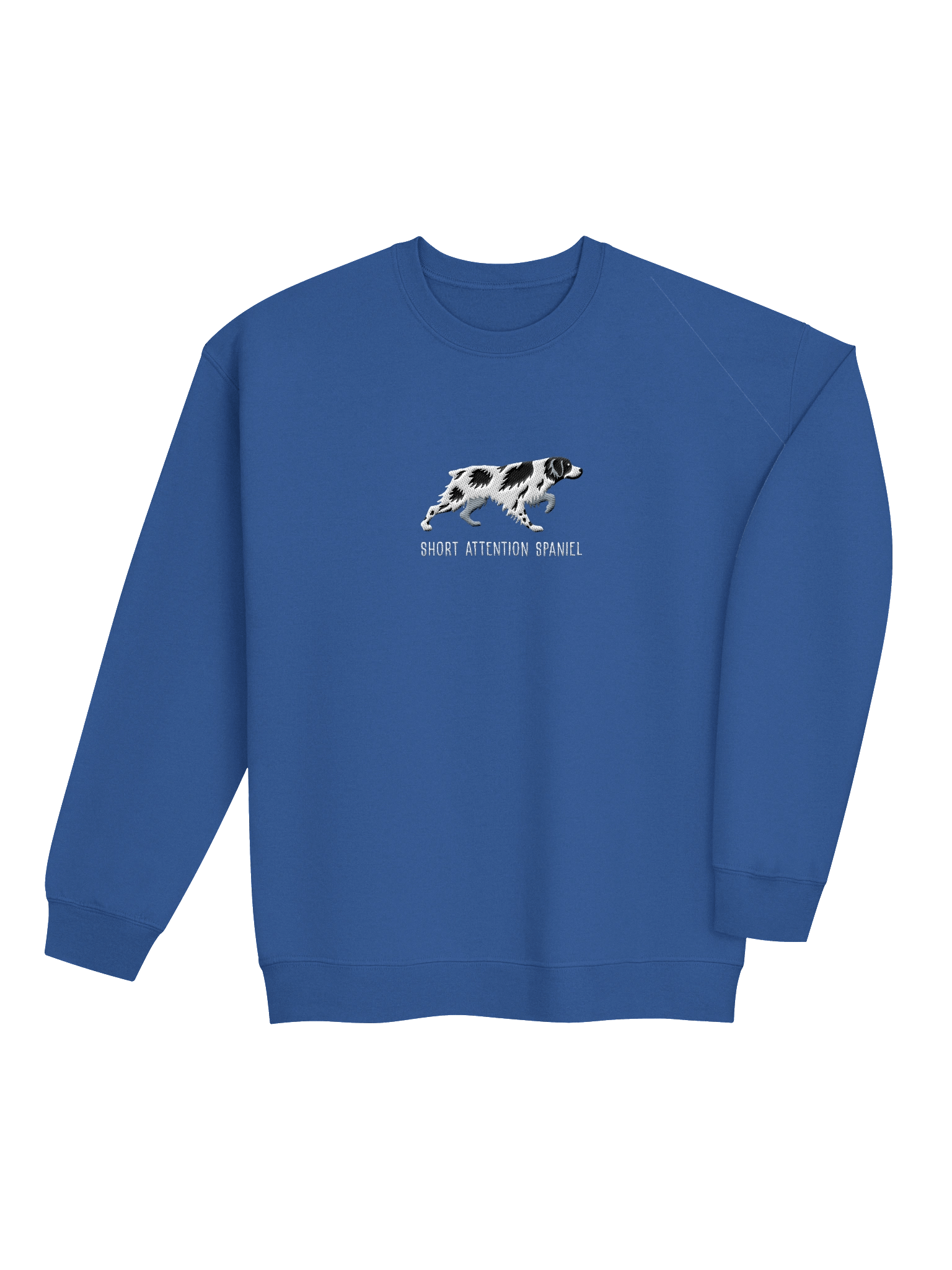 Short Attention Spaniel Sweatshirt (Embroidered) of a Brittany Spaniel(Black & White) product image (12)