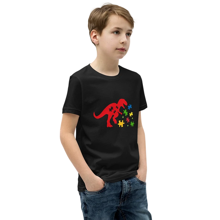 T-Rex Autism Puzzle Youth T-Shirt product image (1)