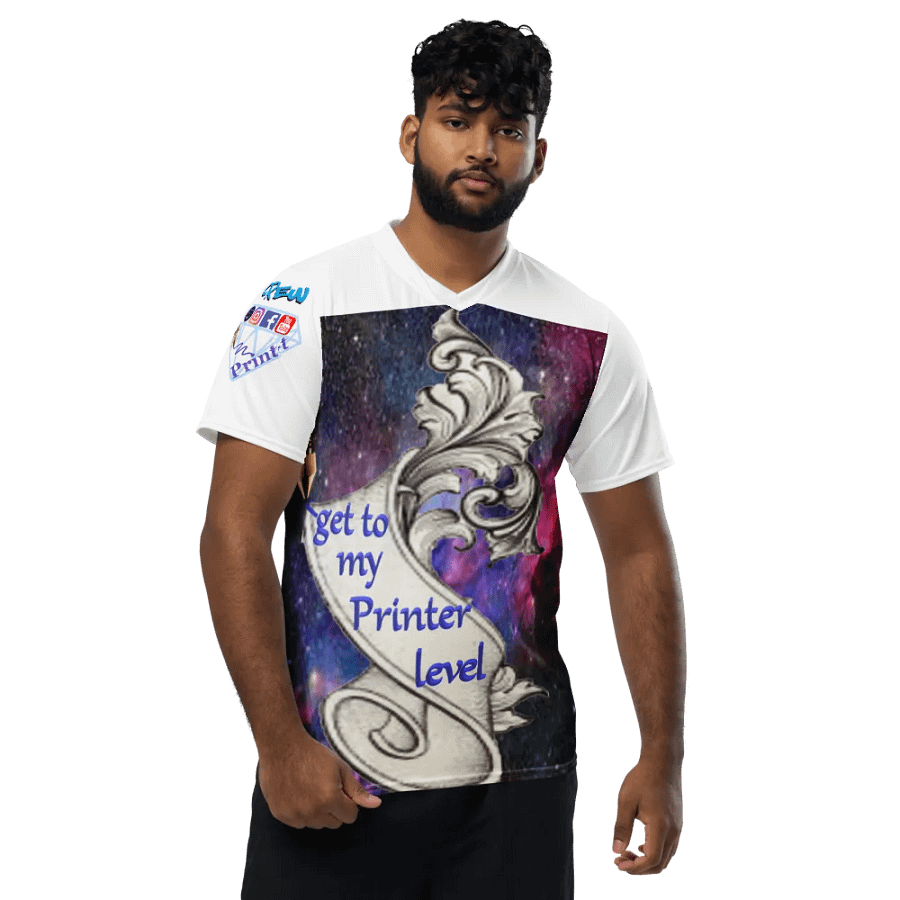 get to my printer level , Herrn -T-Shirt mit entspanntem V-Ausschnitt product image (1)