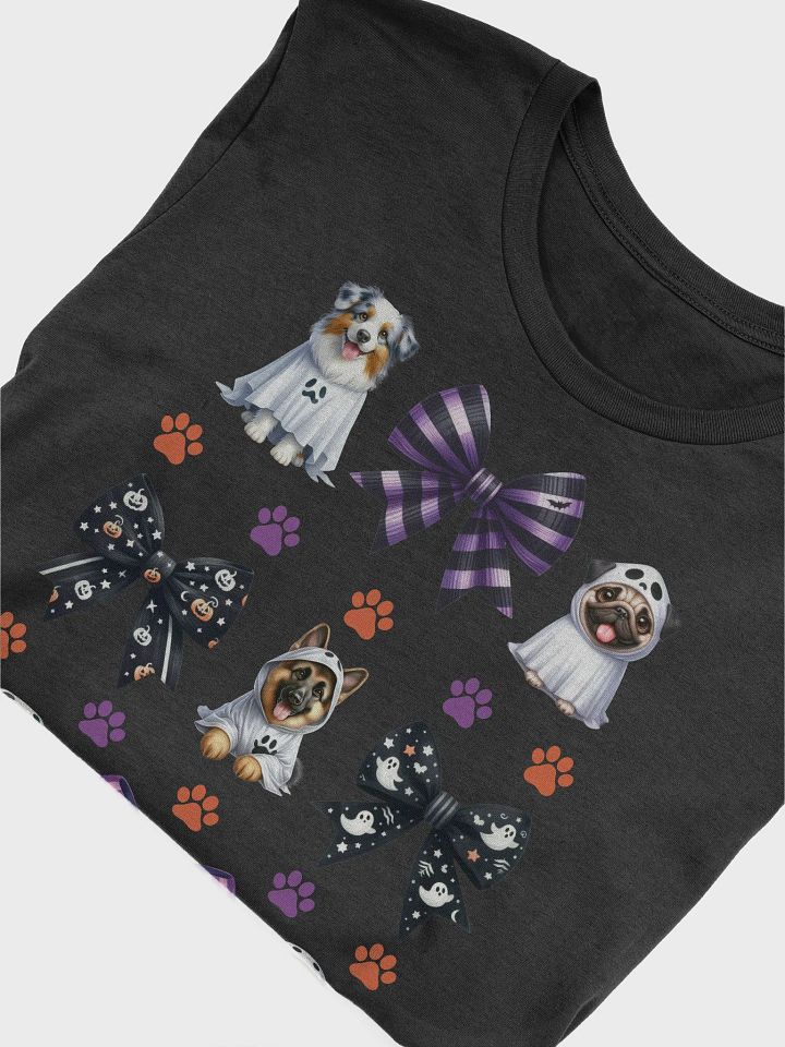 Cute Halloween Dog Ghosts and Bows T-Shirt Design3 product image (2)