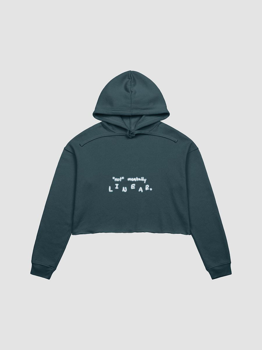*not* mentally linear (lined design, #709AAF) fleece cropped hoodie product image (2)