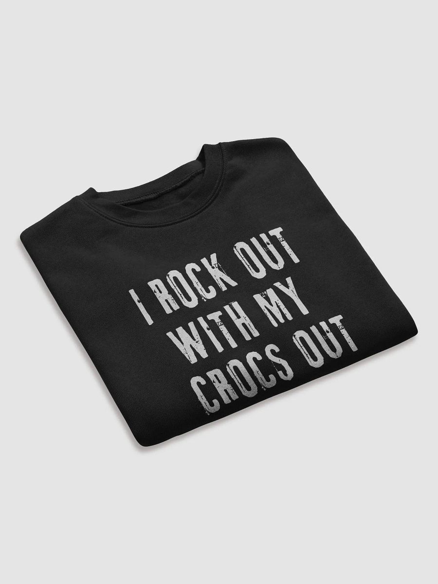 "I ROCK OUT WITH MY CROCS OUT" Cropped Crew Neck Long Sleeved Sweater product image (31)
